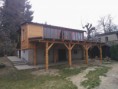 Rekonstrukce fasády na chatě v Seči 2 s pergolou